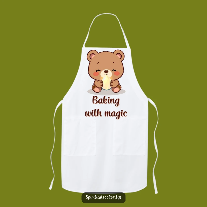 Funny Bear Cub Crystal Apron: Cook with Joy and Hilarious, Gentle Spirit
