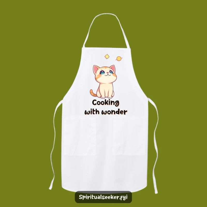 Funny Curious Cat Apron: Kitchen Stargazer, Culinary Humor Gift