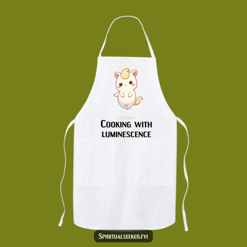 Funny Kawaii Creature Apron: Magical Kitchen Glow, Fun Funny Gift