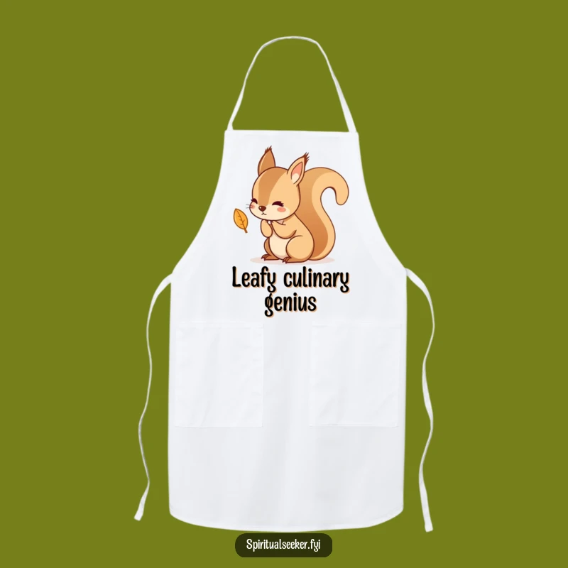 Funny Kawaii Squirrel Leaf Apron - Thoughtful Kitchen Wear for Nature Lovers