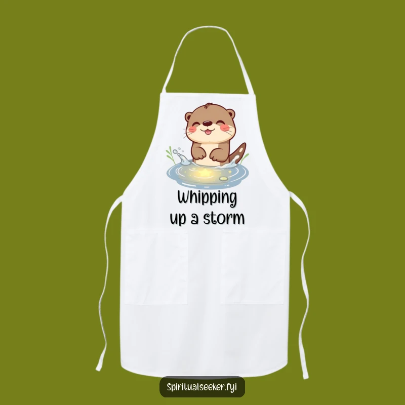 Funny Otter Starlight Splash Apron: Chef Otter Kitchen Wear, Ideal Funny Gift