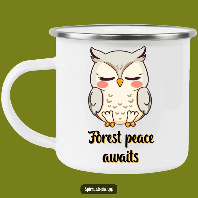 Funny Meditating Owl Camping Mug: Outdoor Zen, Rugged Humor Gift