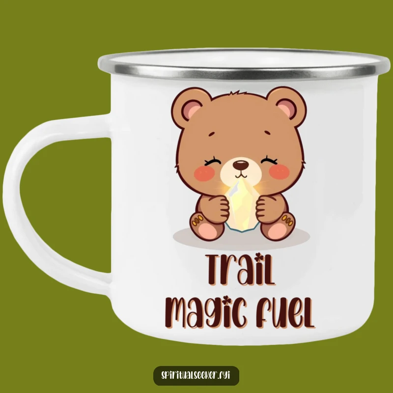 Funny Bear Cub Crystal Camping Mug: Adventure Brewed with Hilarious Magic