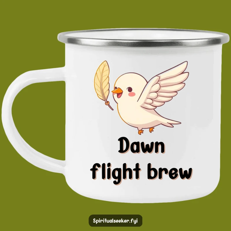 Funny Bird Soaring Feather Camping Mug: Adventure Fuelled by Hilarious Freedom