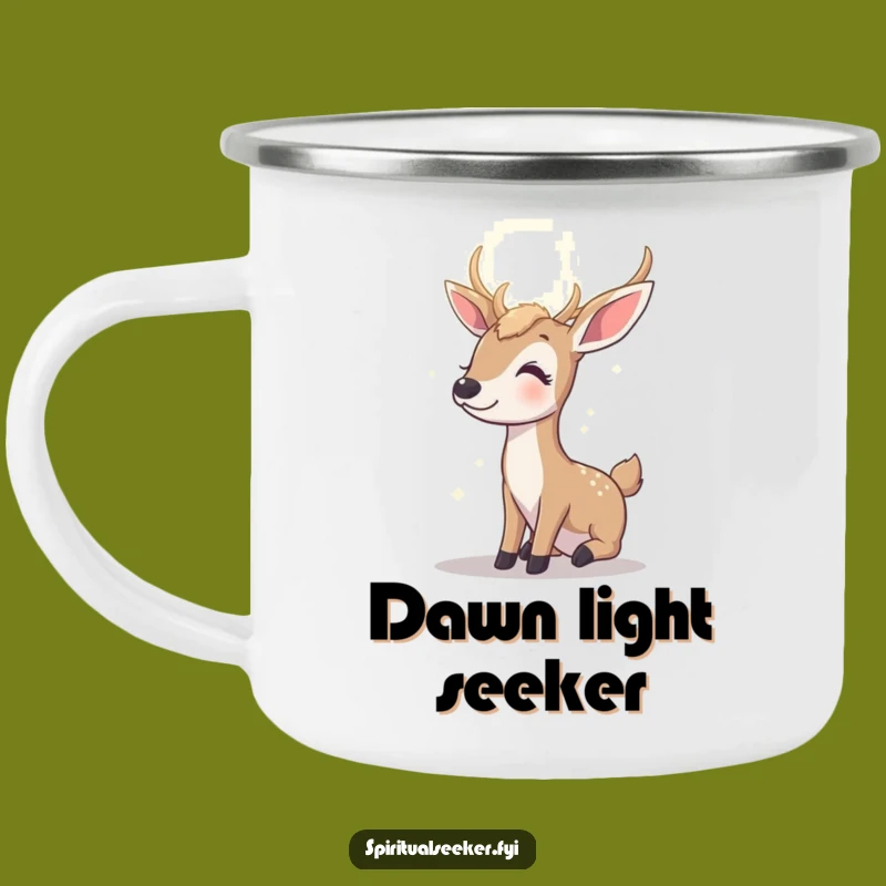 Funny Contented Deer Camping Mug: Hopeful Outdoors, Rugged Humor