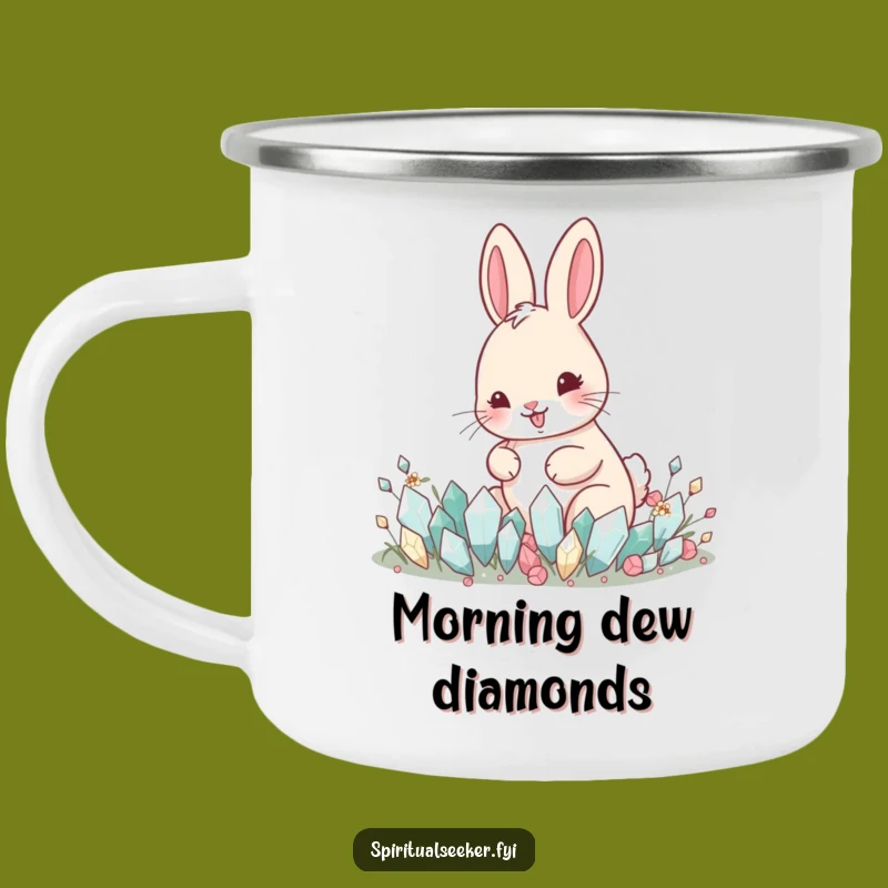 Funny Happy Rabbit Camping Mug: Crystal Garden Cup, Outdoor Humor