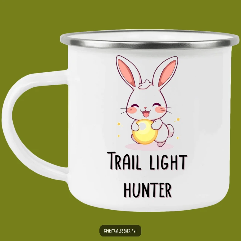 Funny Joyful Rabbit Camping Mug: Outdoorsy Hare, Rugged Humor
