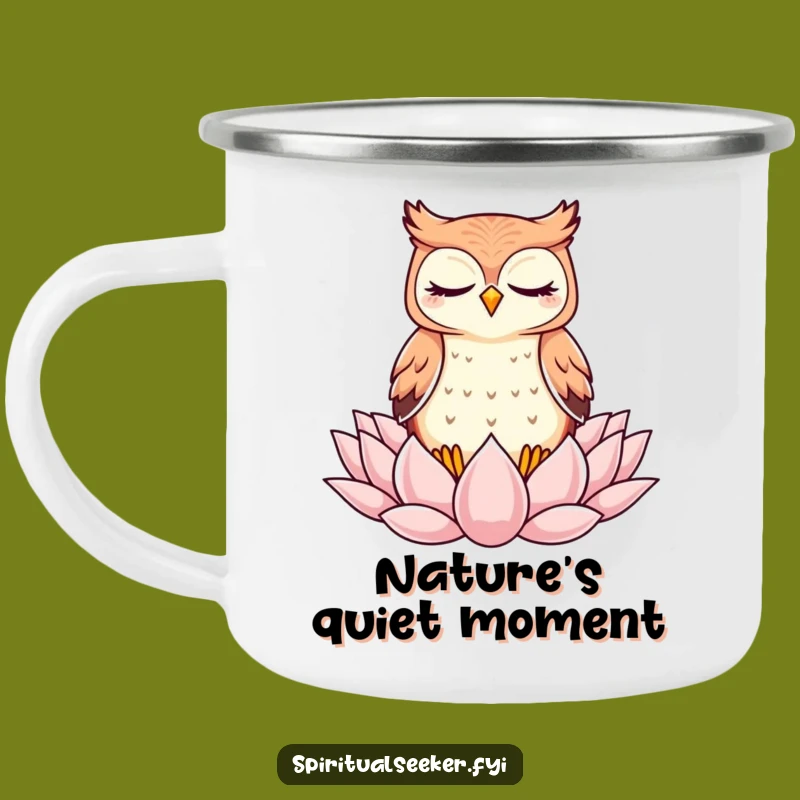 Funny Kawaii Owl Meditation Camping Mug - Zen Adventure Cup, Great Funny Gift