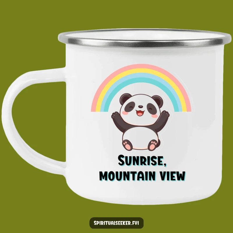 Funny Panda Campfire Mug: Rainbow Hope, Outdoor Smiles Gift