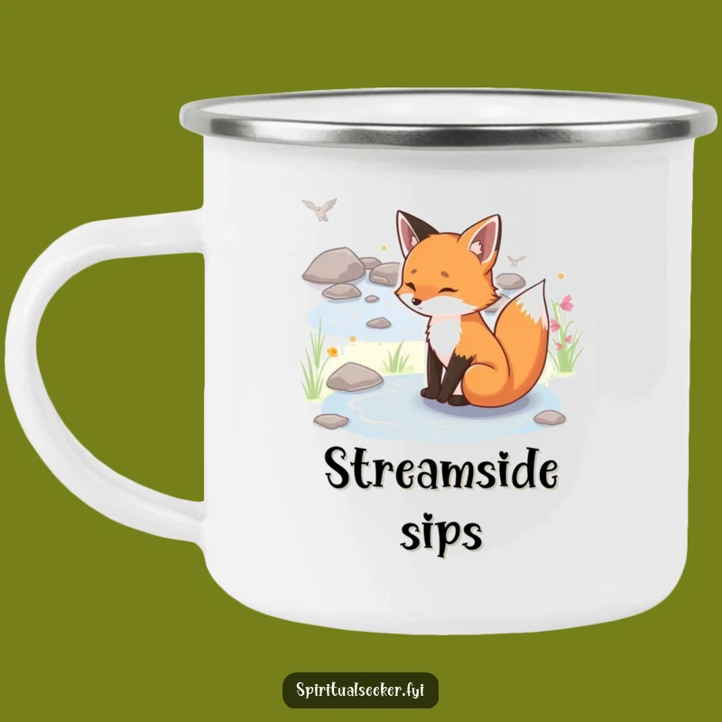 Funny Serene Fox Camping Mug: Woodland Brew, Rugged Humor