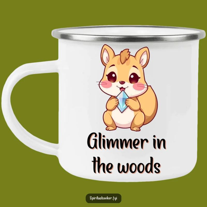 Funny Squirrel Crystal Camping Mug: Adventure with Sparkling Joy