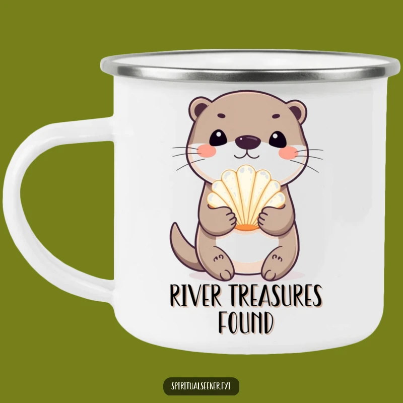 Funny Playful Otter Camping Mug: Coastal Sips, Perfect Funny Gift!