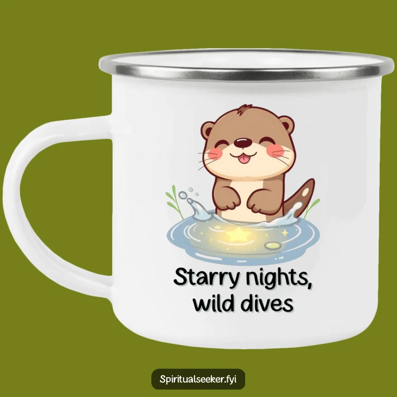 Funny Otter Starlight Splash Camping Mug: Outdoor Otter Drinkware, Ideal Funny Gift