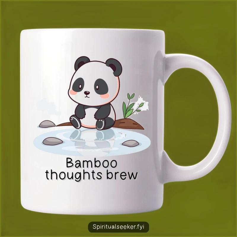 Funny Panda Zen Mug: Contemplative Character by Tranquil Water