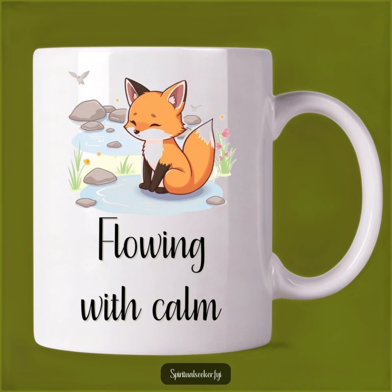 Funny Serene Fox Mug: Peaceful Nature Lover, Calm Humor Gift