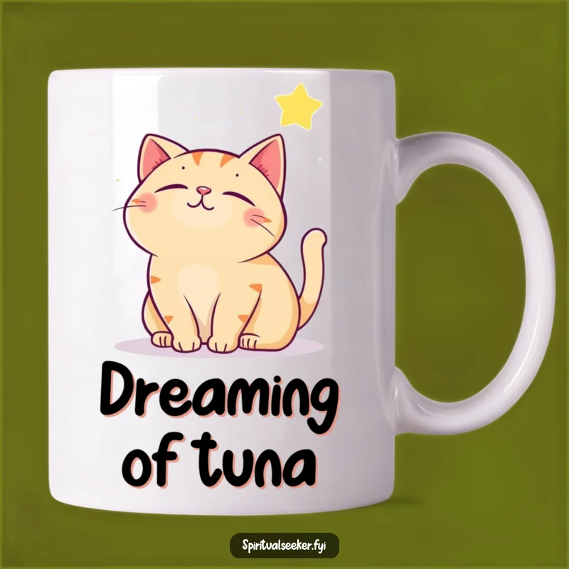 Funny Contented Cat Star Mug: Dreamy Delight, Perfect Funny Gift!