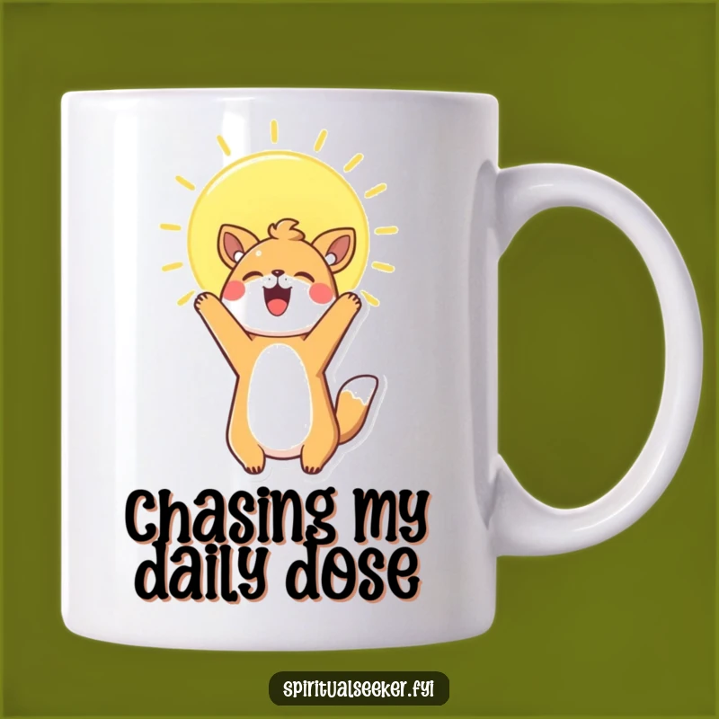 Funny Kawaii Animal Mug: Joyful Reach for Sun, Perfect Gift