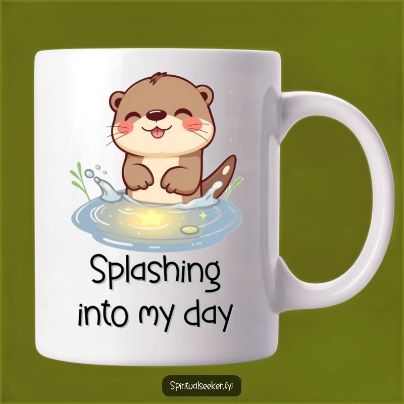 Funny Otter Starlight Splash Mug: Playful Otter Joy, Perfect Funny Gift