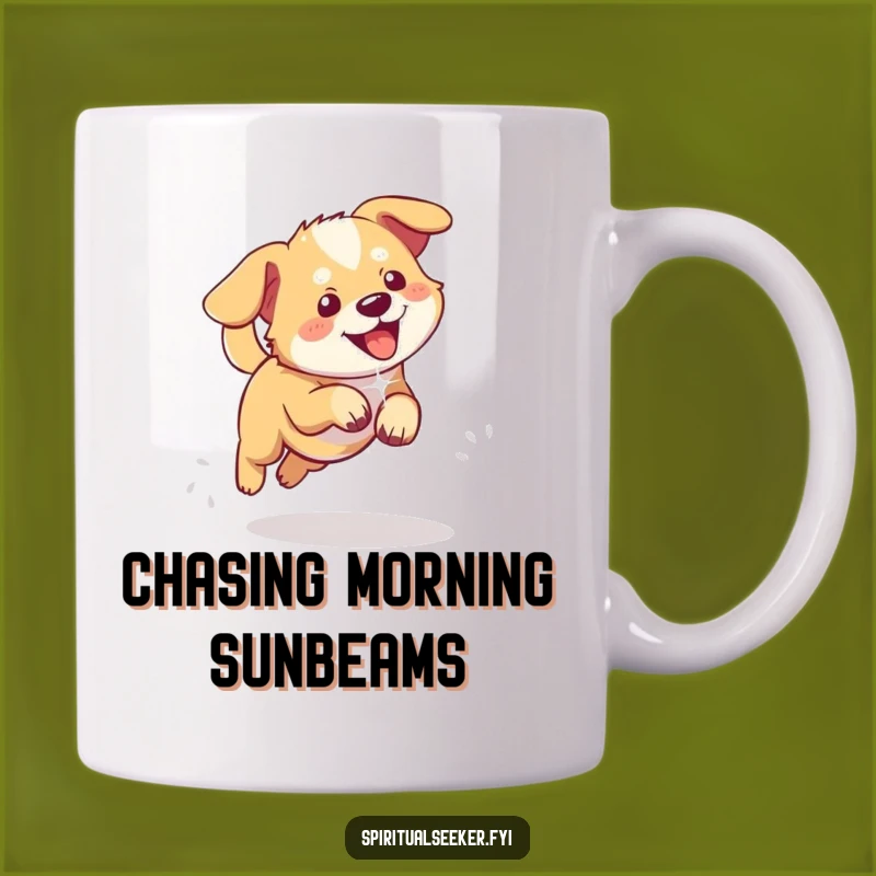 Funny Playful Dog Light Chaser Mug: Happy Pup Adventure, Joyful Gift
