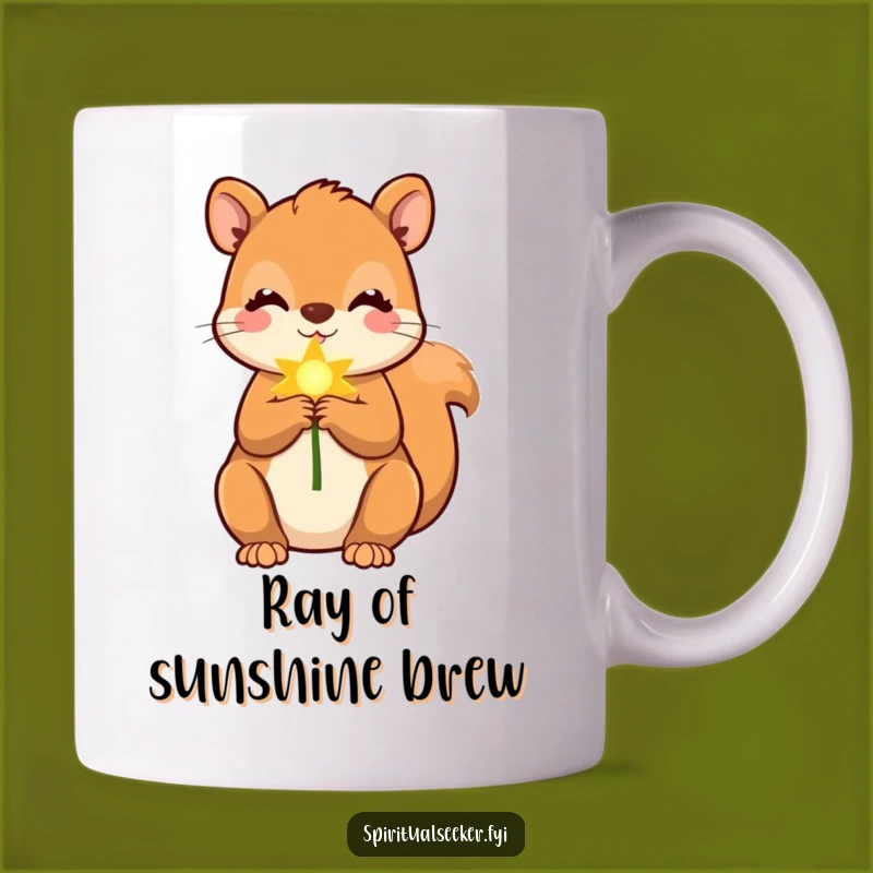 Funny Squirrel Ray Mug: Brighten Your Day with Hilarious Sunshine and Gift