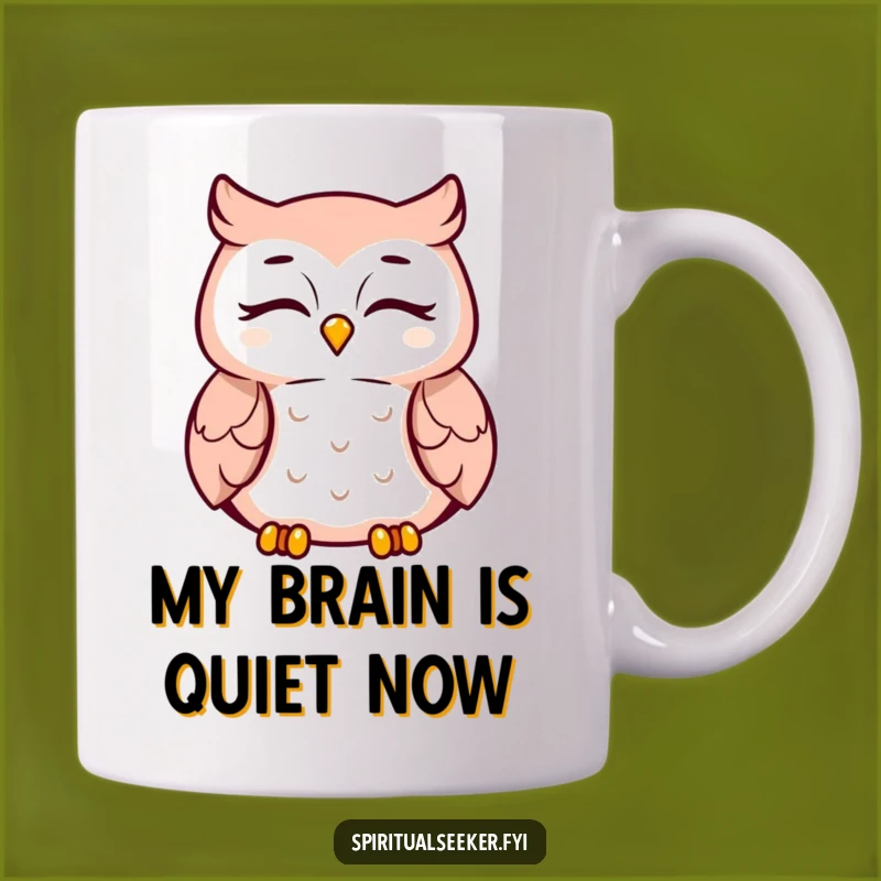 Funny Meditating Owl Mug: Peaceful Smile Character Gift for Bird Lovers