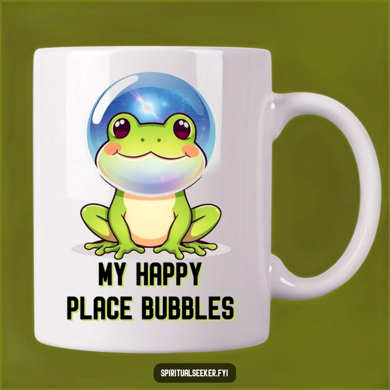 Funny Frog Galaxy Bubble Mug: Cosmic Dreams Gift for Happy Souls