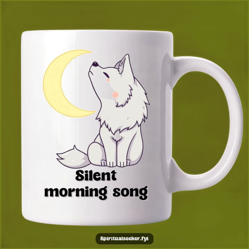 Peaceful Wolf Moon Mug: A Serene Howl for a Funny, Mystical Gift.