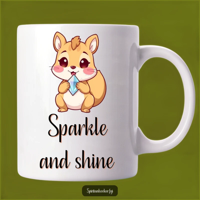Funny Squirrel Crystal Mug: Delighted Character's Sparkling Treasure