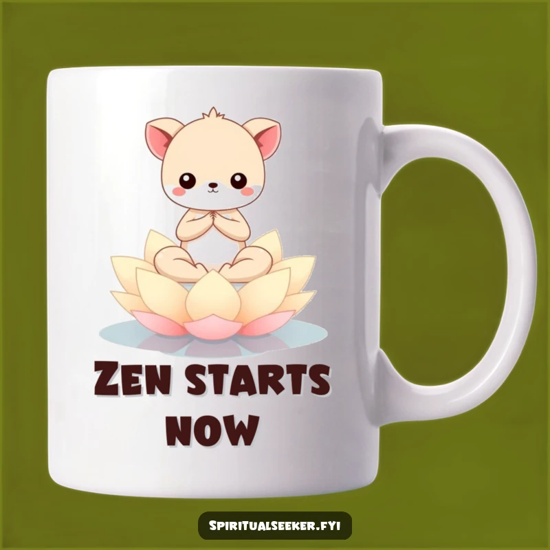Funny Kawaii Animal Meditation Mug - Serene Zen Gift for Peaceful Mornings
