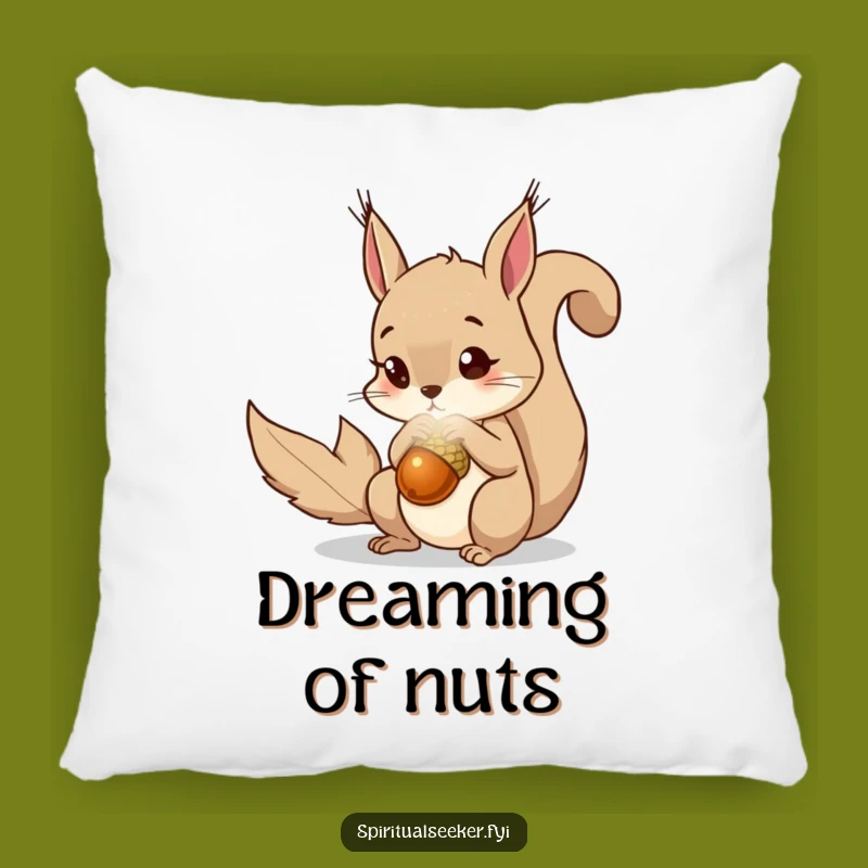 Funny Squirrel Pillow, Magical Acorn Comfort, Curious Accent Gift