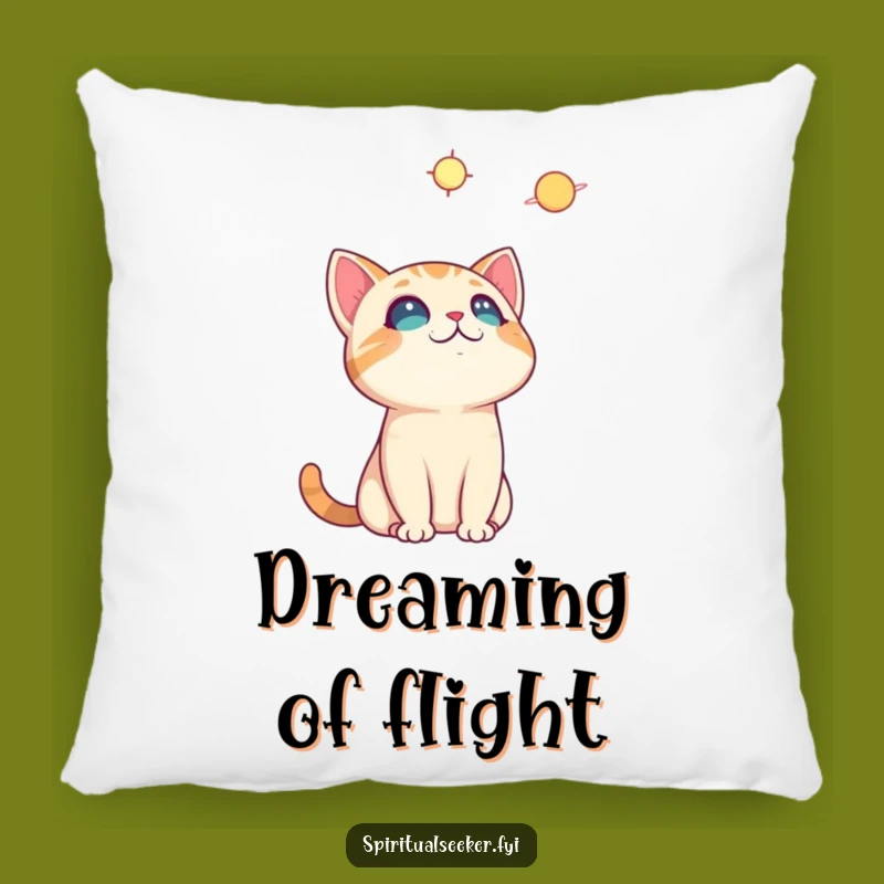 Funny Curious Cat Pillow: Cosmic Dreams, Soft Comfort Gift