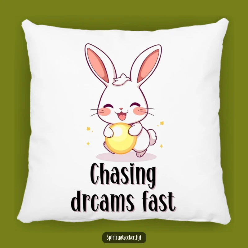 Funny Joyful Rabbit Pillow: Cozy Chase, Soft Comfort Gift