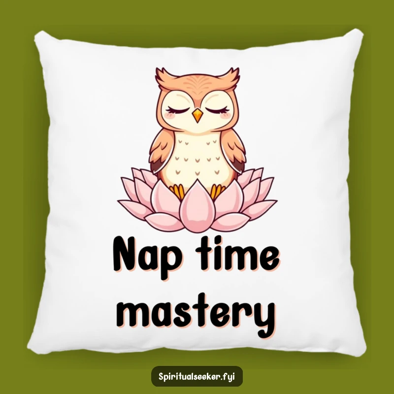 Funny Kawaii Owl Meditation Pillow - Cozy Zen Accent, Adorable Funny Gift