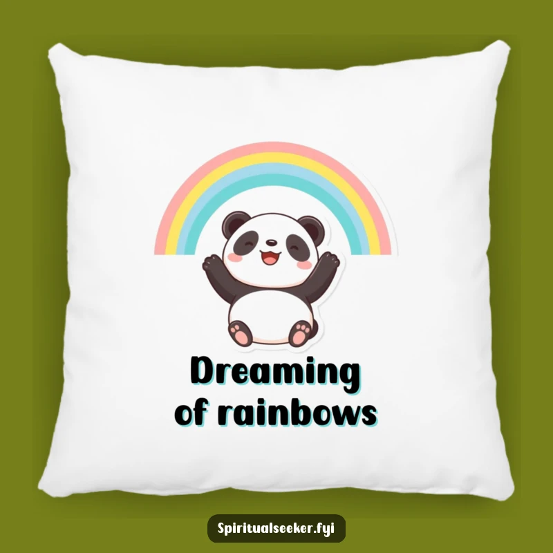Funny Panda Comfort Pillow: Rainbow Hope, Cozy Smile Gift