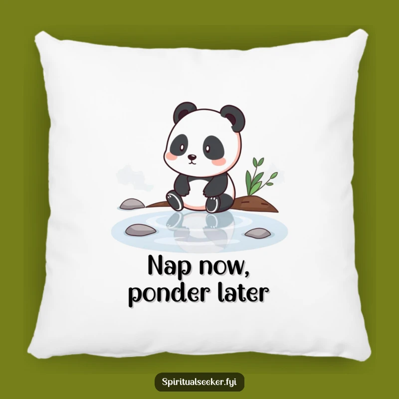 Funny Panda Zen Pillow: Cozy Comfort for Pensive Moments