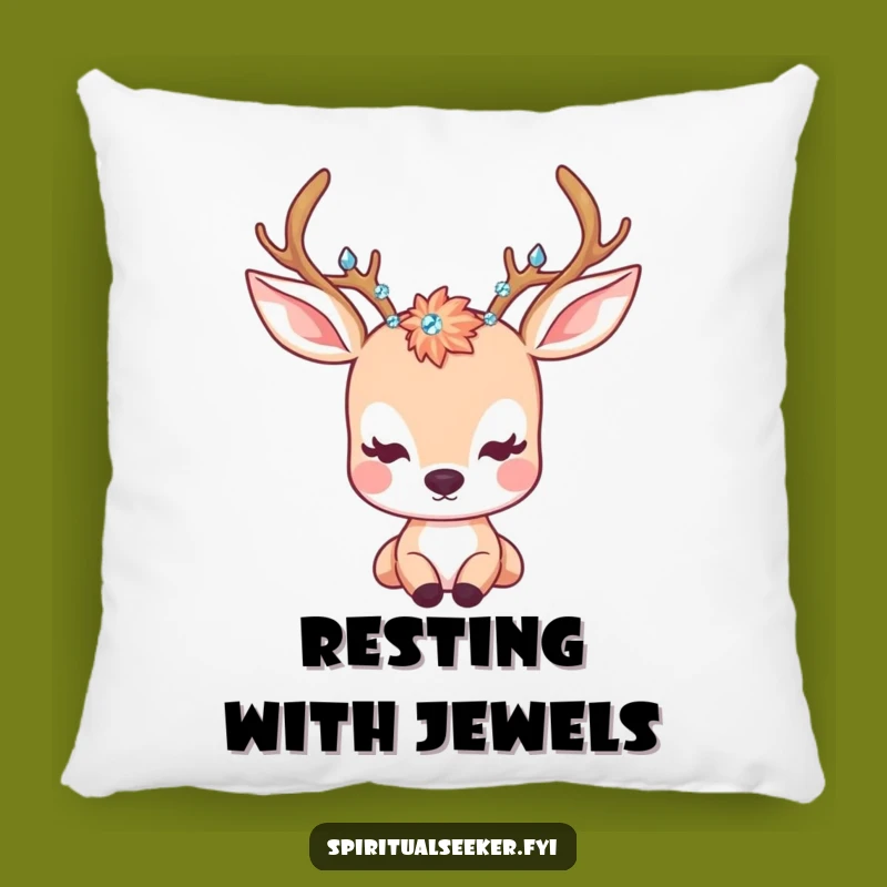 Funny Kawaii Deer Crystal Pillow - Cozy Serene Accent, Adorable Funny Gift