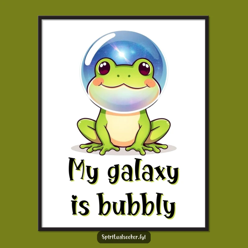 Funny Frog Galaxy Digital Art: Cosmic Decor for Happy Spaces