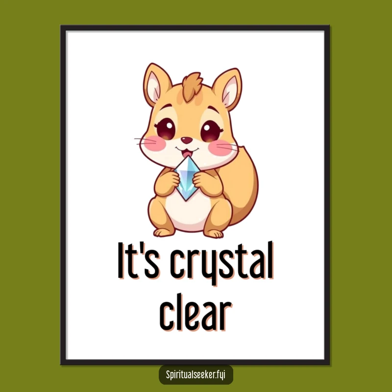 Funny Squirrel Crystal Digital Art: Sparkling Decor for Any Space