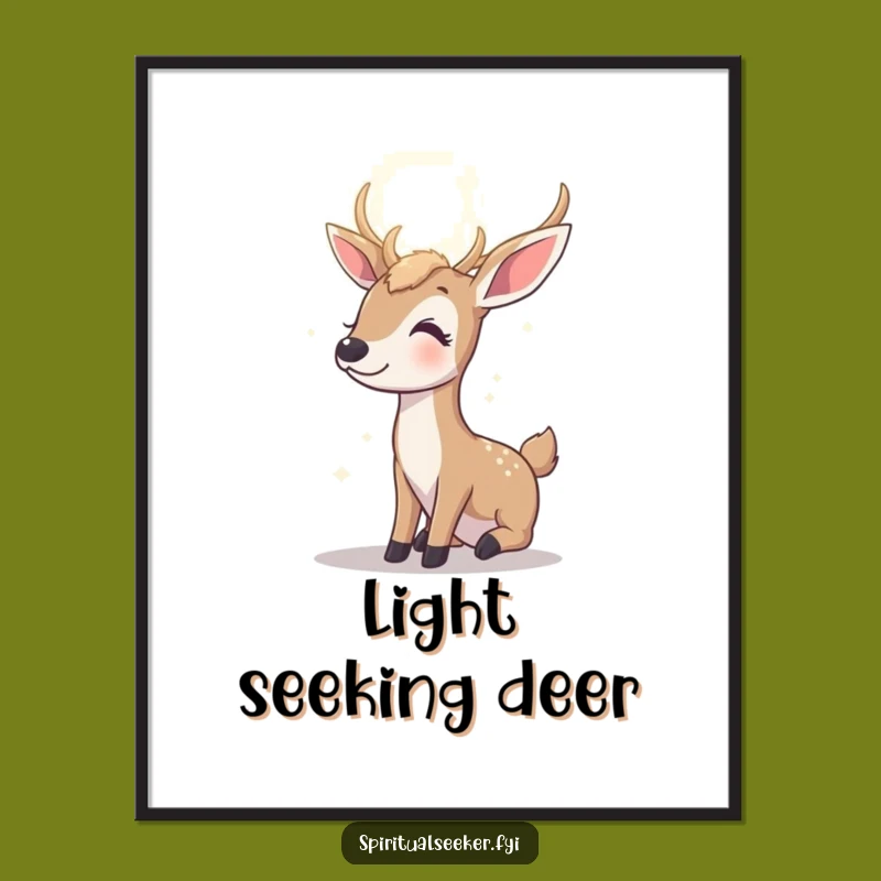 Funny Contented Deer Digital Art: Radiant Decor, Instant Humor Gift