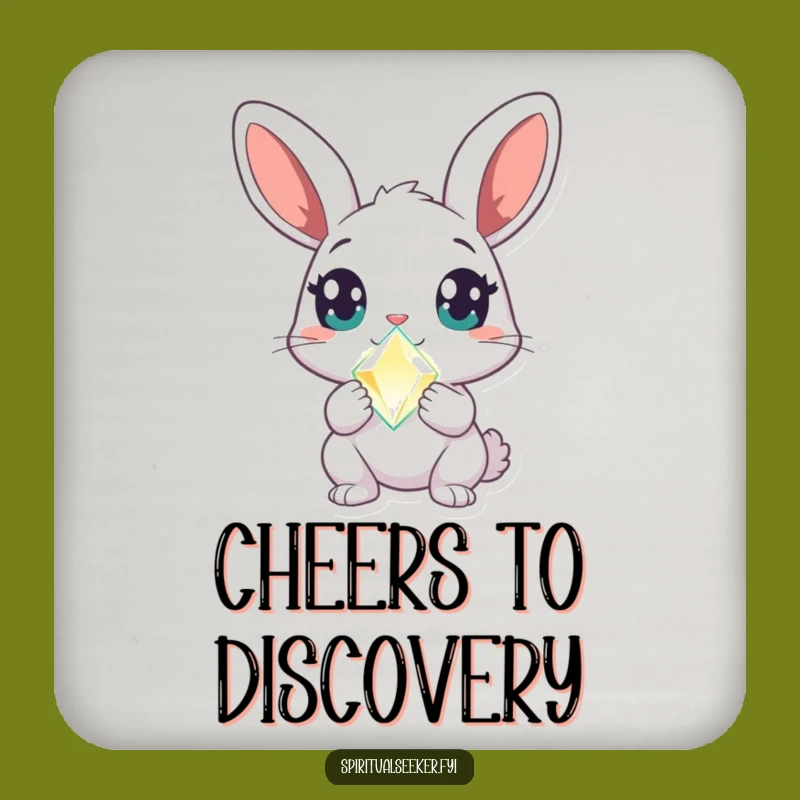 Funny Curious Rabbit Coasters: Protect Surfaces with Crystal Magic, Ideal Funny Gift Set
