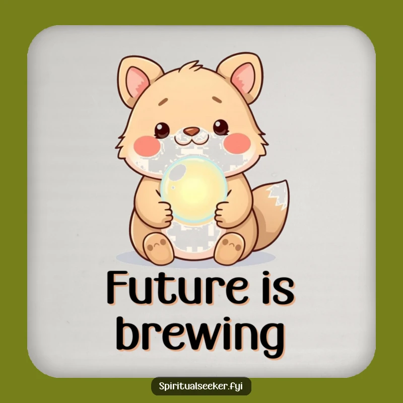 Funny Kawaii Fortune Teller Animal Coaster - Protects Surfaces with Magic!