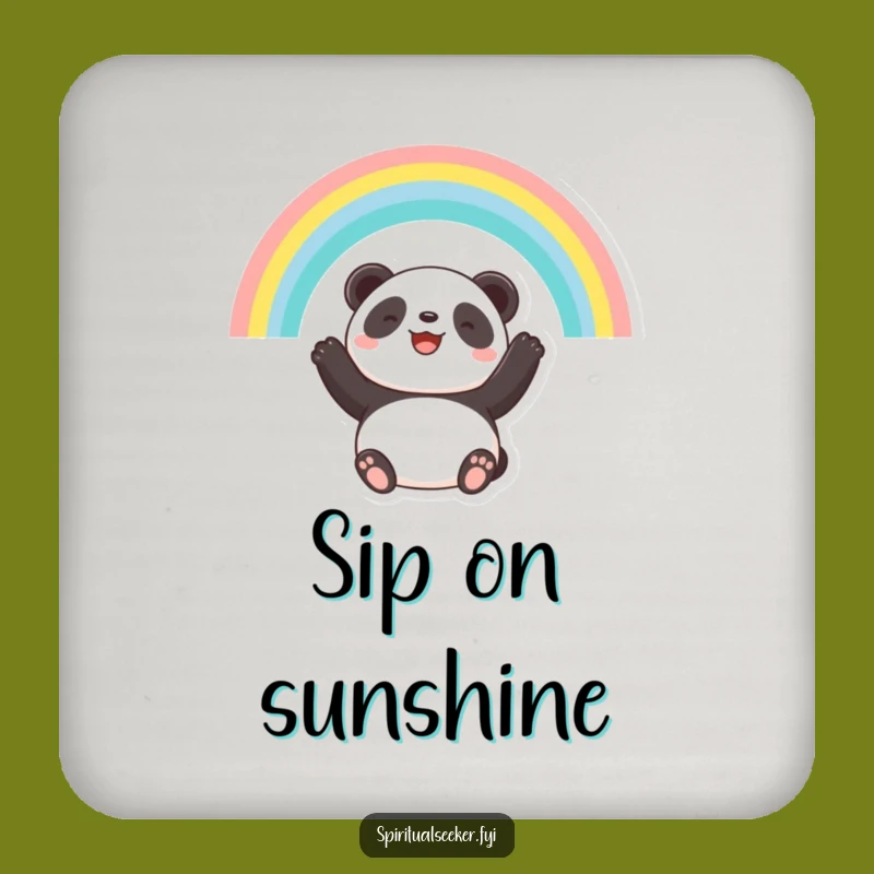 Funny Panda Coaster Set: Rainbow Hope, Table Protection Gift