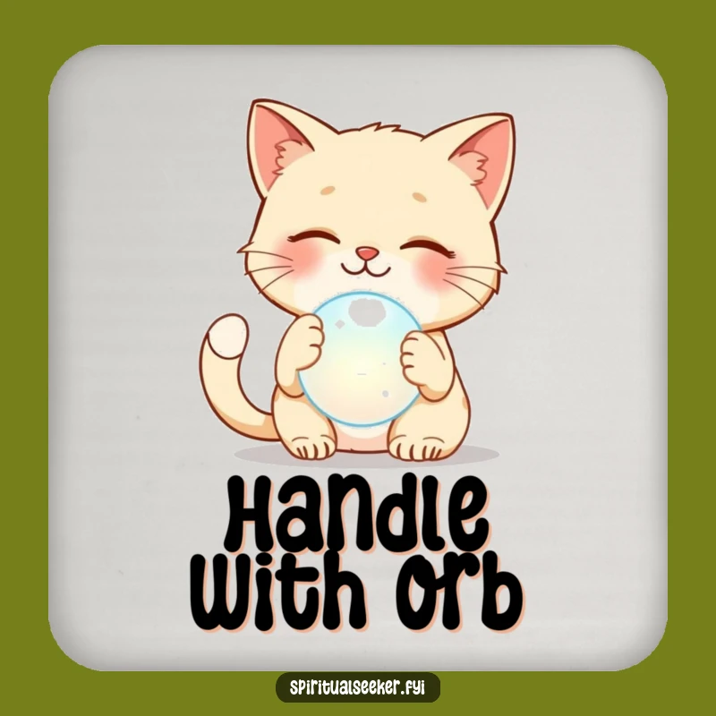 Funny Cat Patting Orb Coasters: Protect Surfaces with Humorous Feline Art