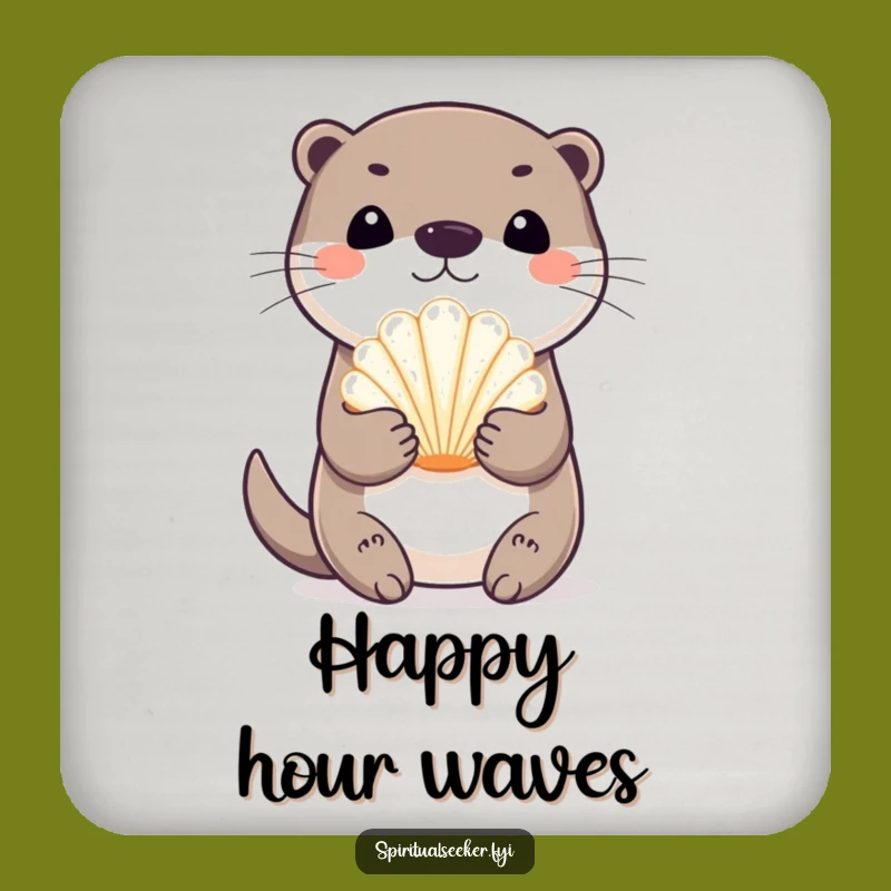 Funny Playful Otter Coaster: Protect Surfaces with Fun, Great Funny Gift!