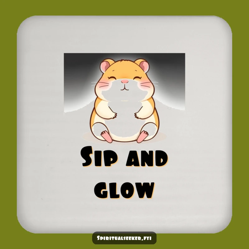 Funny Meditating Hamster Coaster: Protect Surfaces with Zen, Great Funny Gift!
