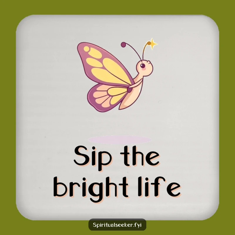 Funny Drink Coasters: Dancing Butterfly in Light, a Whimsical Humor Set for Tables