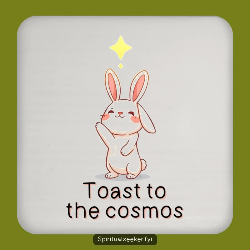Funny Hopeful Rabbit Coaster: Glowing Constellation Dream Decor Gift