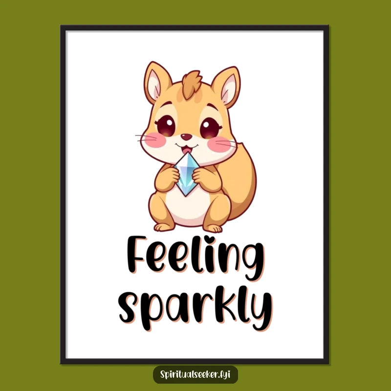 Funny Squirrel Crystal Poster: Sparkling Art for Your Walls