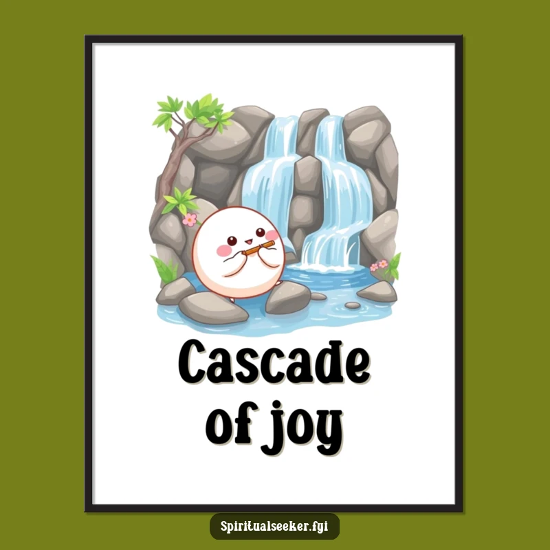 Funny Bouncy Ball Poster - Serene Art & Humorous Decor Gift