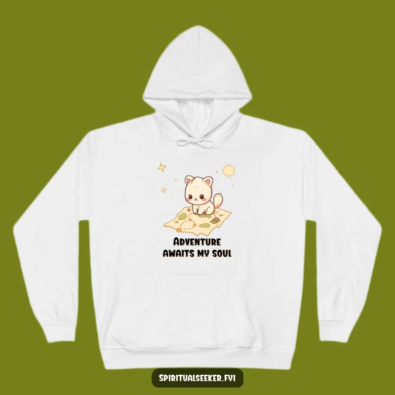 Funny Kawaii Explorer Hoodie: Cozy Map Adventure, Ultimate Funny Gift for Comfort